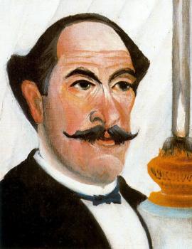 亨利 盧梭 Self Portrait with a Lamp